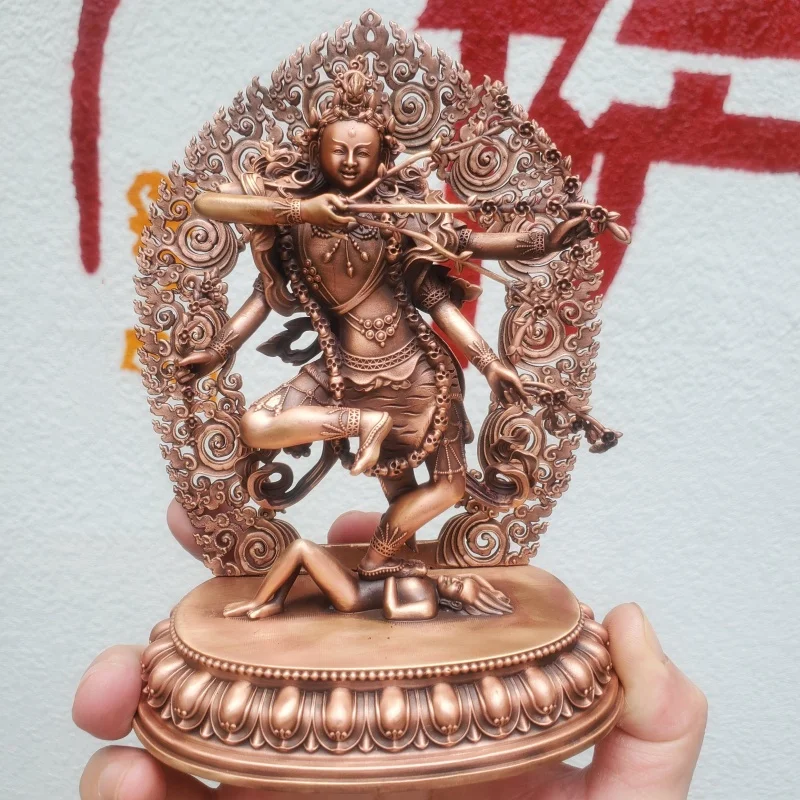 Nepalese Craft Tibetan Buddhism Bronze Carving Buddha Mother Statue Home offering Car Ornament exquisite handicraft