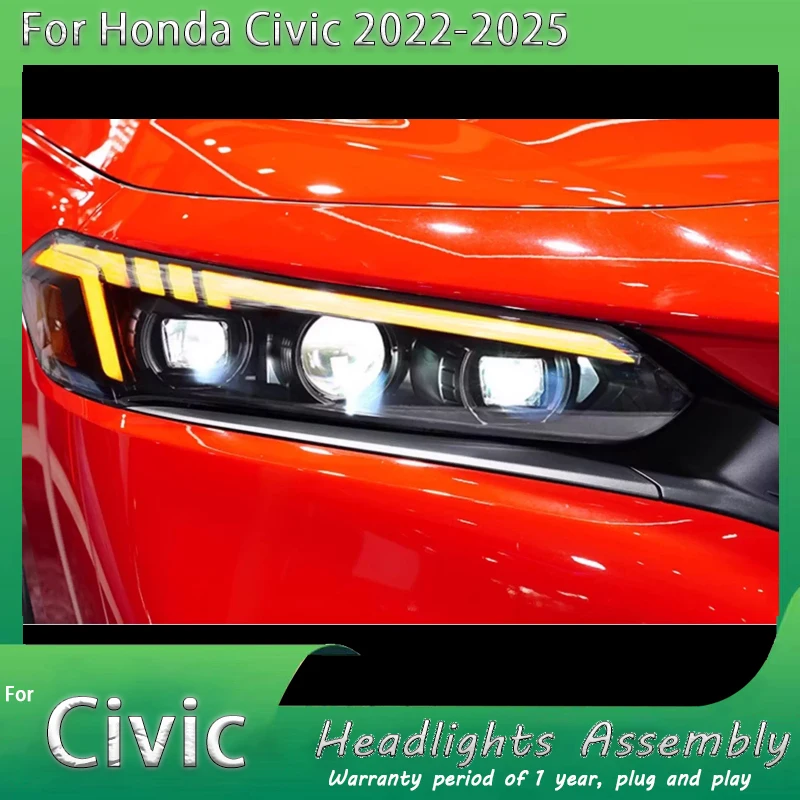 

Led Headlight Assembly for Honda Civic 11th 2022 -2025 Modified to Audi Style Turn Signal Daytime Running Light Car Accessories