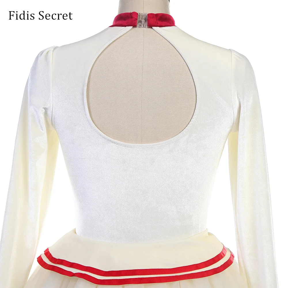 المرأة طويلة الأكمام العاج رومانسية طول الباليه توتو فستان المرحلة ارتداء ، الفتيات راقصة الباليه النوم أداء الجمال أزياء رقص #5