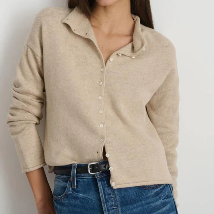 

Женский вязаный кардиган на пуговицах, полосатый свитер с длинными рукавами, куртка, легкие кардиганы на пуговицах с круглым вырезом, повседневная одежда