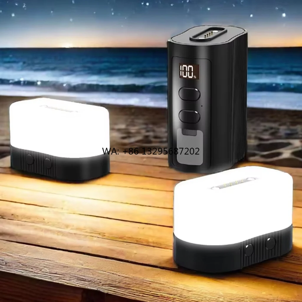 

USB Rechargeable Portable LED Camping Lamp Multi-Function Luminous Color Light with Plastic Body for Outdoor Camping