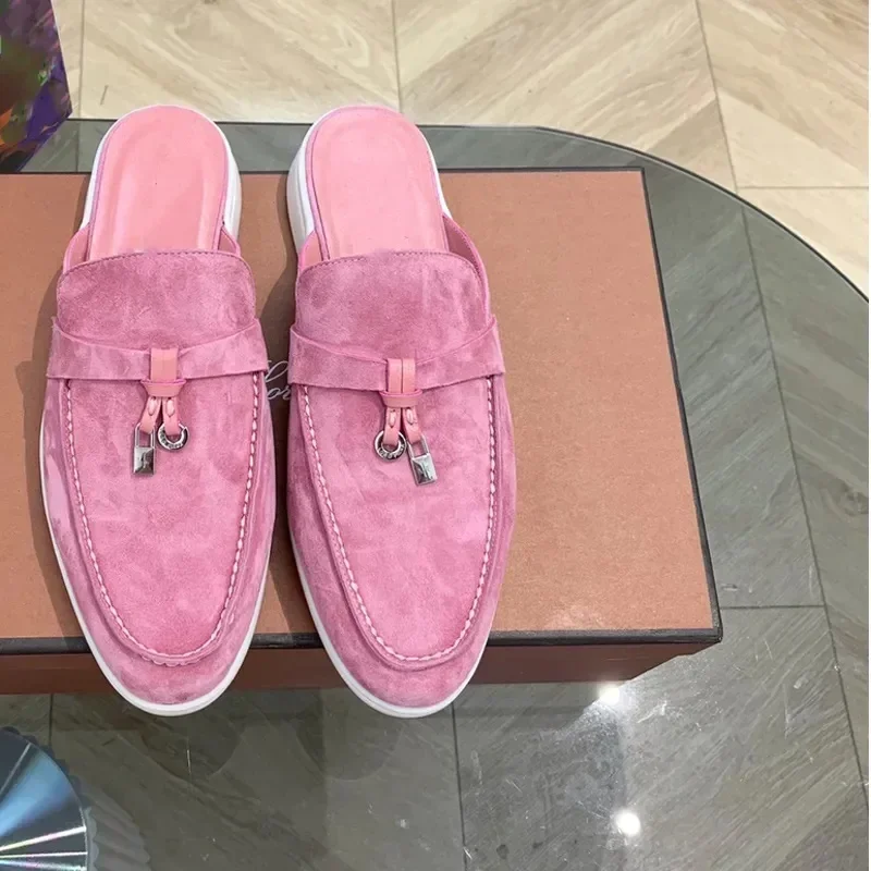 Scarpe vulcanizzate da donna pantofole per donna mocassini Casual con punta tonda scarpe pantofole di marca di lusso di design semplice 2024 nuove