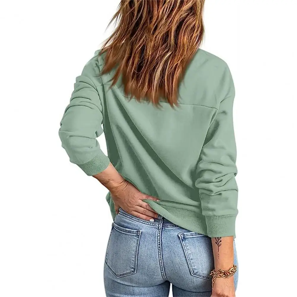 Women Fall Top Women Solid Color Sweatshirt Stylish Women's Zip Up Sweatshirt with Pockets Cozy Autumn Winter Long for Everyday