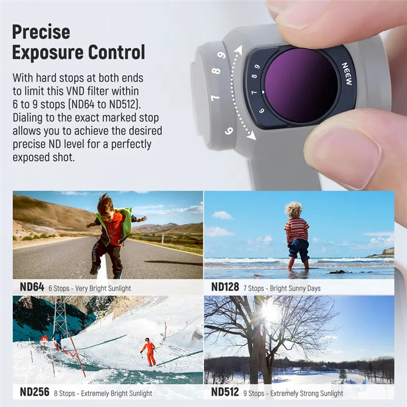 【Hot-Selling!】Variable ND Filter For DJI Osmo Pocket 3 Magnetic 1-5 To 6-9 Limited Stops Adjustable Waterproof/Scratch-Proof
