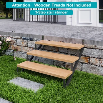 บันไดเหล็ก Stringer 3 Step-2 pcs,เจาะหลุมบันไดเหล็ก Riser สํ...