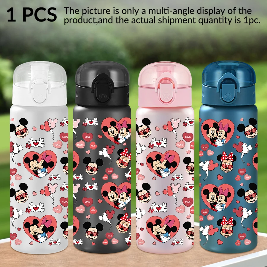 

1Pc Disney, Mickey Minnie, Love Pattern 26oz Plastic Water Bottle, Outdoor Sports Water Cup Birthday/Homecoming Gift