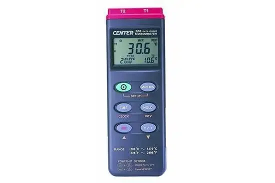 CENTER-306 Thermometer (K Type/Dual Input/Datalogger/PC)