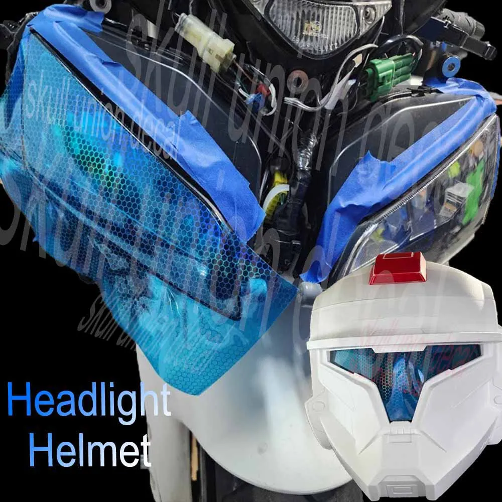 Car Motorcycle Laser Honeycomb Hexagon Headlight Taillight Vinyl Film Car Headlight Tint Films Motorcycle Helmet Honeycomb Decal