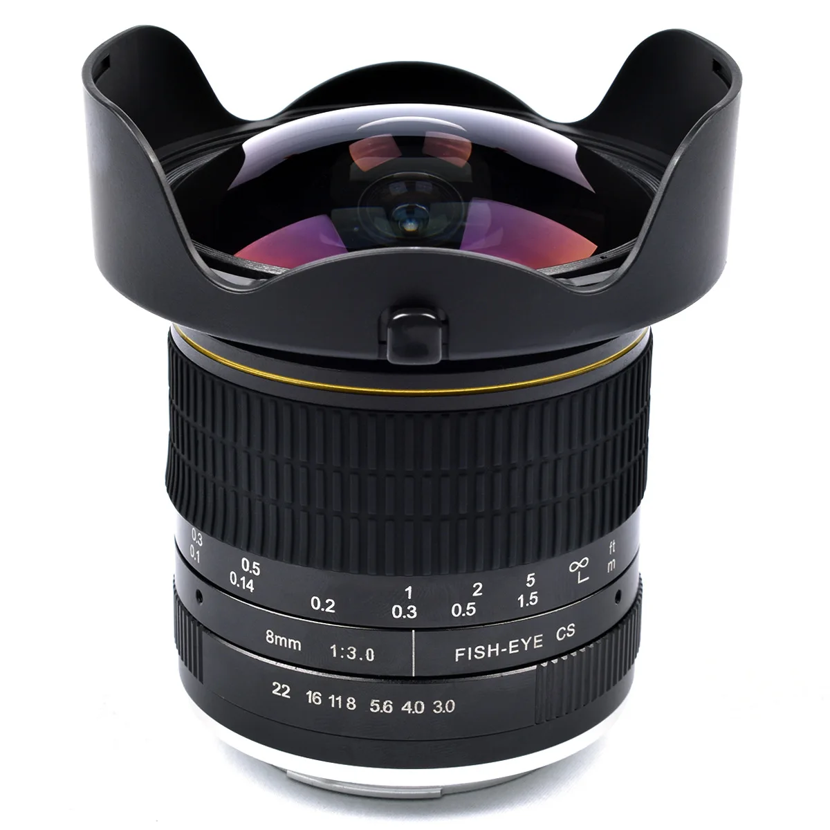 

8MM F3.0 super wide-angle lens, fisheye lens, suitable for Canon Nikon half-frame size SLR