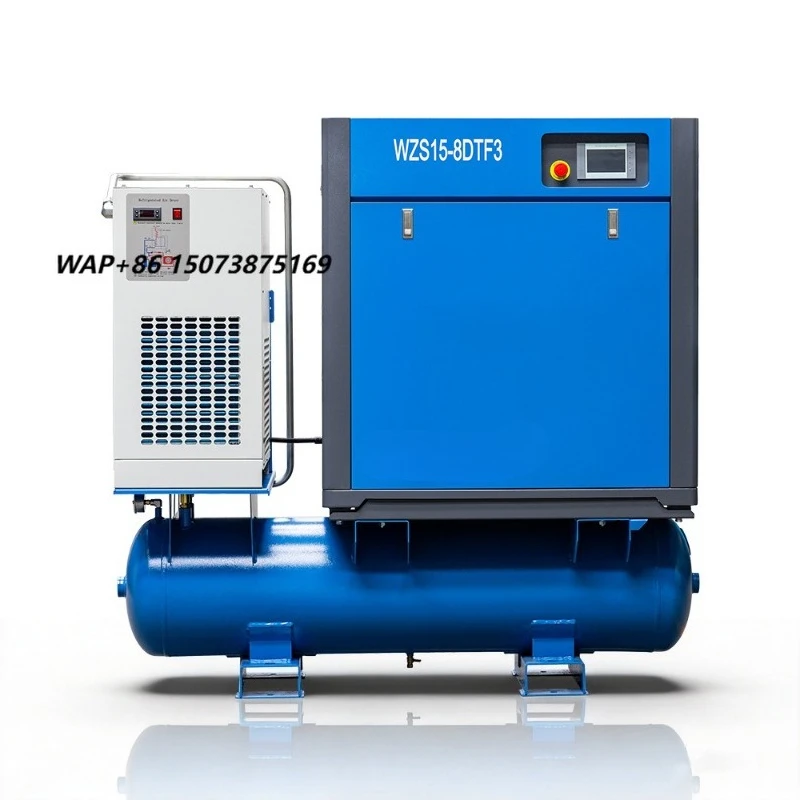 CE Certified Low Noise 4KW 5.5HP 15KW 20HP Direct Drive All-in-One 8Bar Screw Air Compressor for Workshop