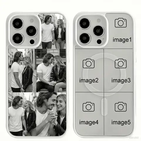 DIY Custom Couples Photo Magnetic Phone Case For iPhone 17 16 15 14 13 12 11 Pro XS Max Plus Mini Air X XR 16e 17e Back Cover