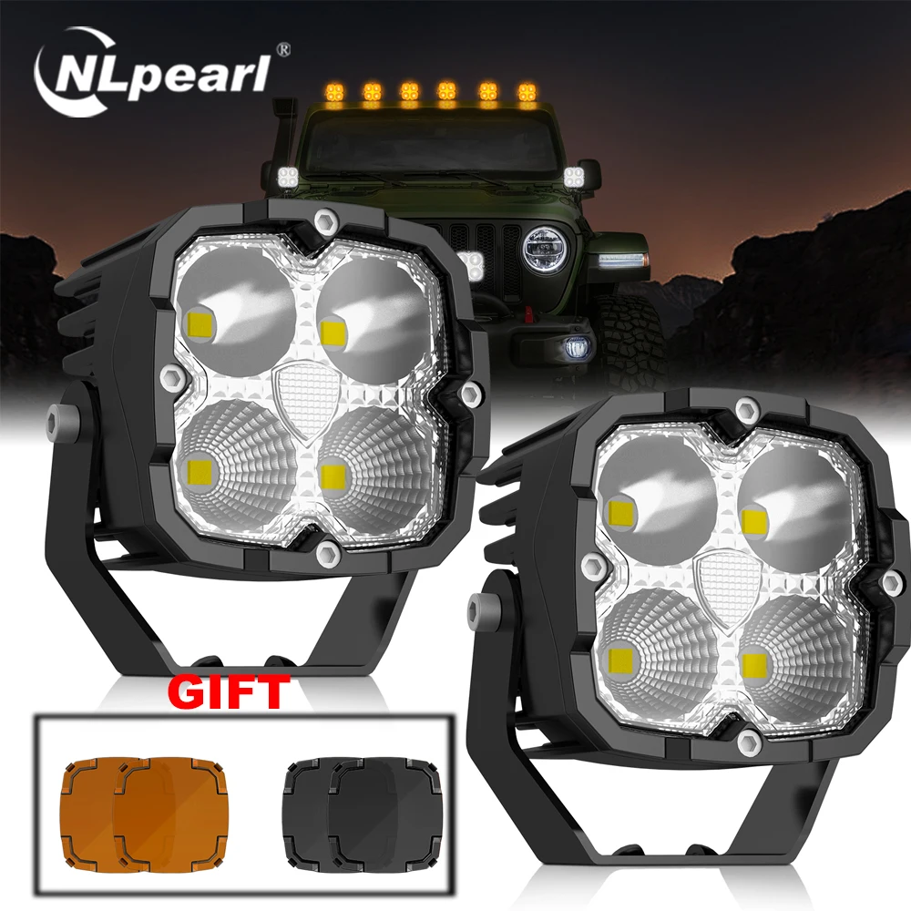 

NLpearl 3 Inch LED Light Pods OffRoad LED Work Light Flood Combo Spotlight For Truck SUV 4WD Jeep Car Fog Driving Lamp 12V 24V