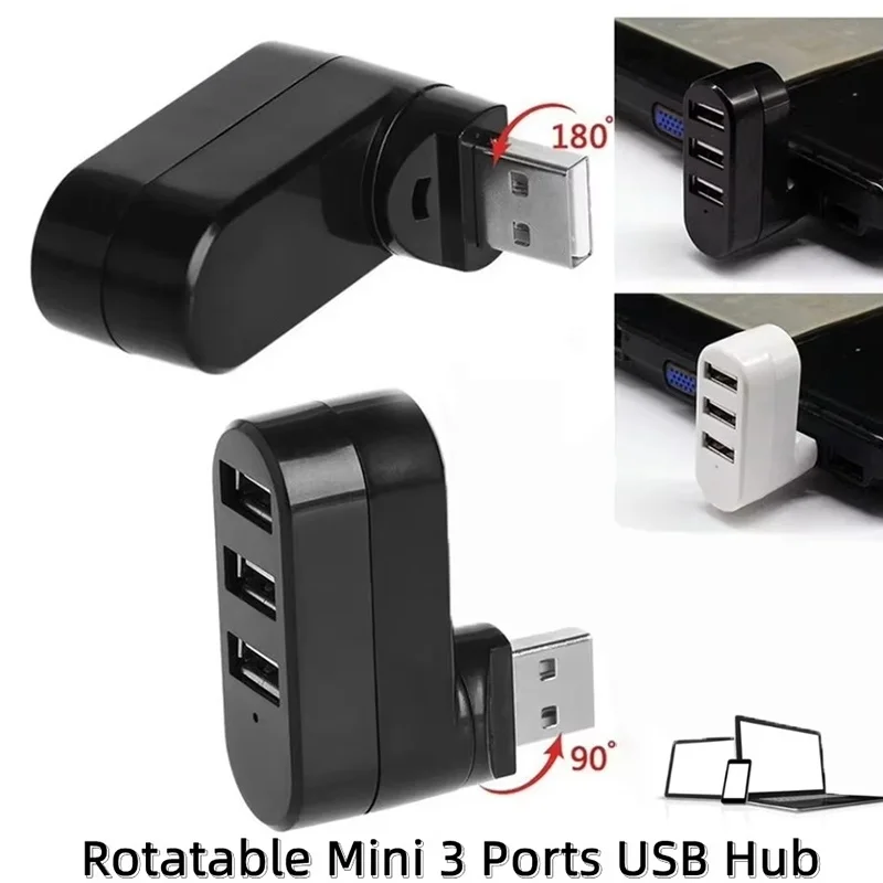 4 In 1 USB 3.0 Hub 180 Degree Rotation Port Multi Type C USB 2.0 Splitter Hub Power Adapter USB Multiple Expander For PC Laptops