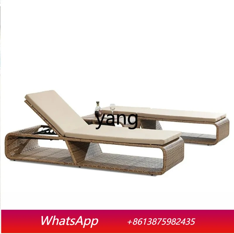 

LTT Outdoor Chairs Courtyard Villa Swimming Pool Beach Chairs Outdoor Waterproof Rattan Bed