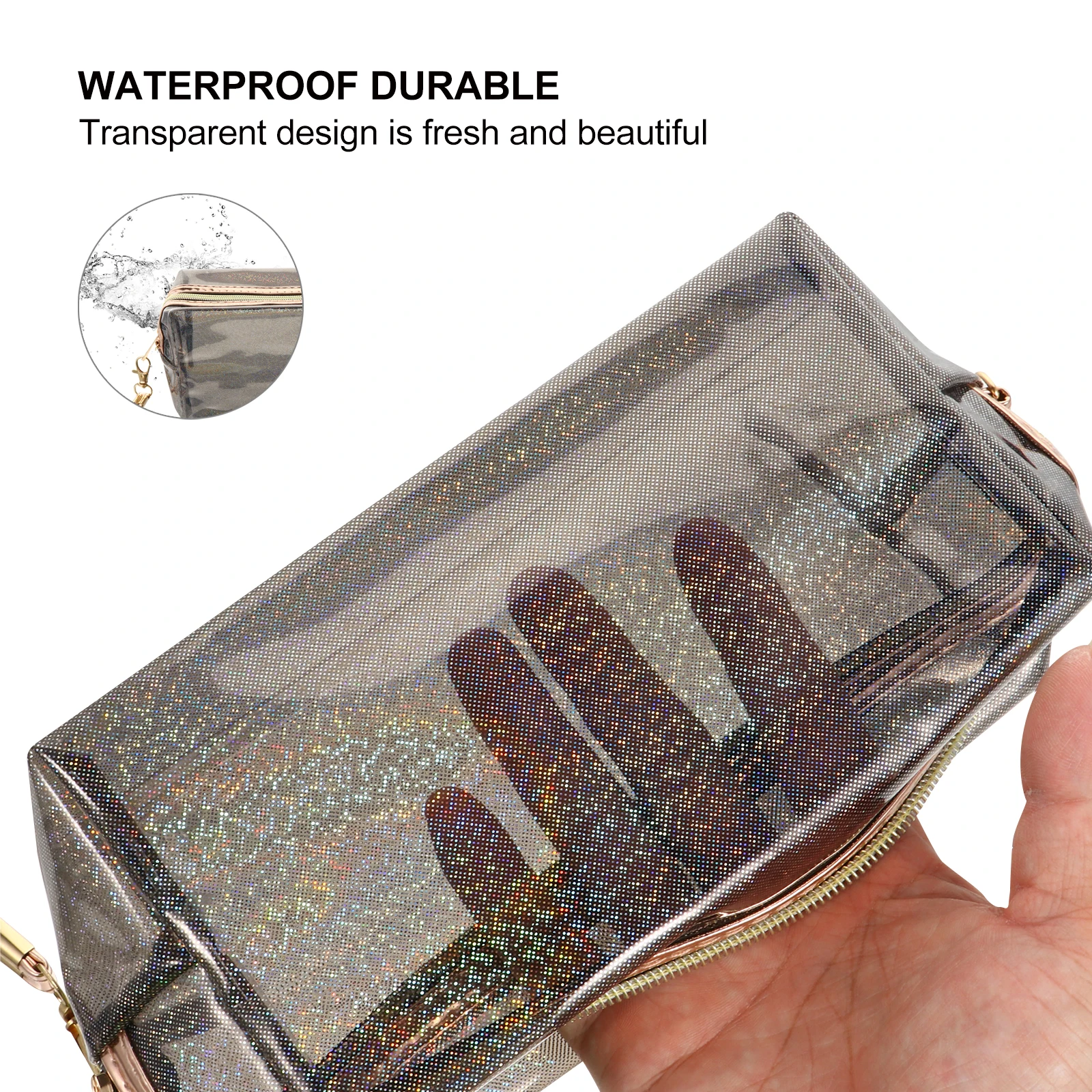

Waterproof Toiletry Bag PVC Cosmetics Make up Travel Makeup Multi-purpose Pouch