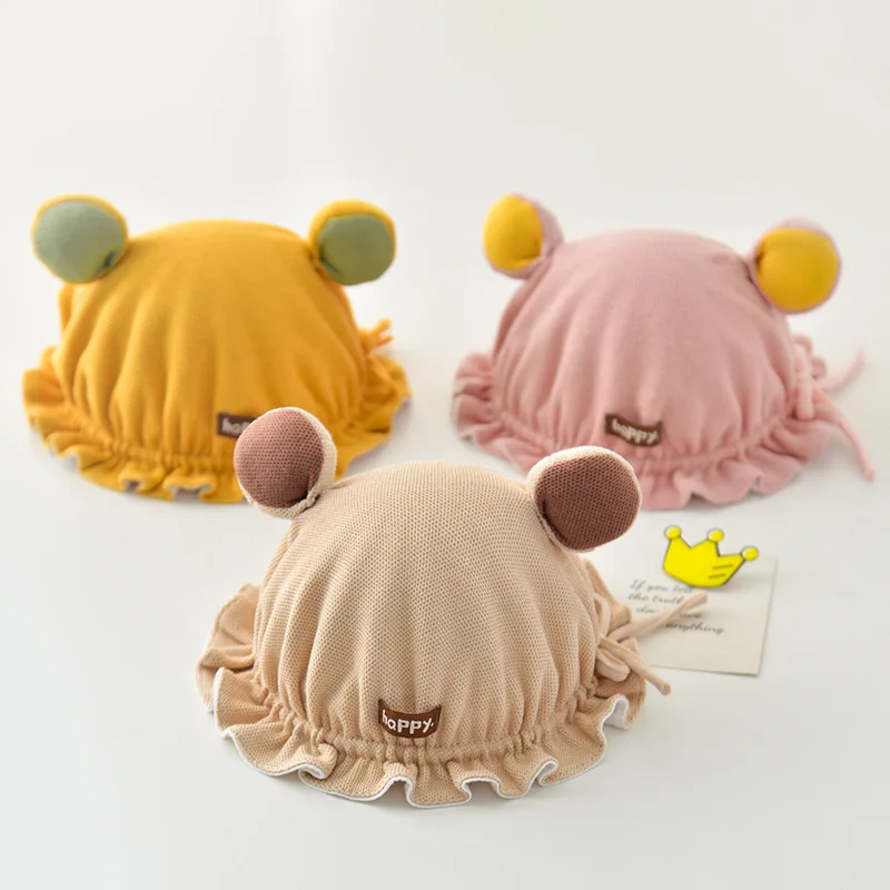 

Милая детская шапка для защиты ушей, милая детская шапка с рюшами и полями в рыбацком стиле, детская шапочка для мальчиков и девочек, реквизит для фотосъемки 모자