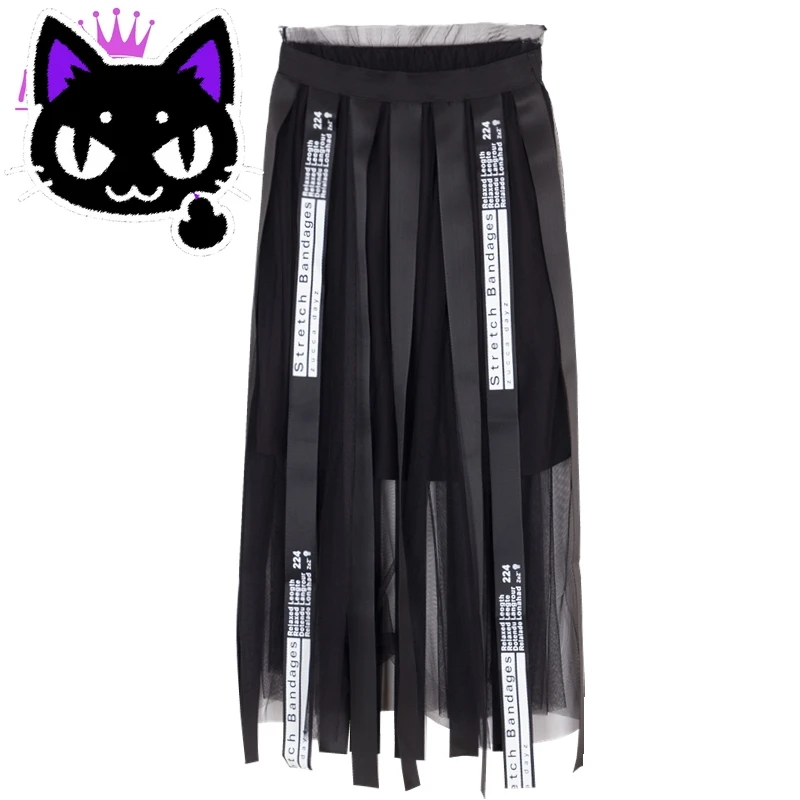 2025 misa hot sale Harajuku Skirt Punk Style Women High Waist Skirt Gothic Streetwear
