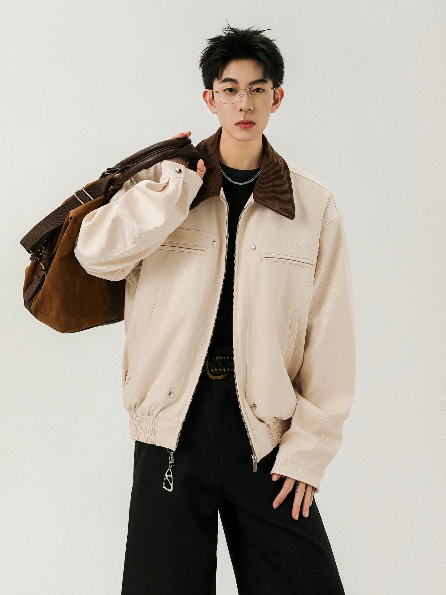 

Мужская модная куртка-бомбер свободного кроя в стиле колор-блок от Barn Sle: осенне-зимняя коллекция, премиум-класс, рабочая одежда, топ, бейсбольная майка