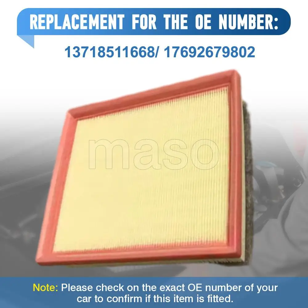 

Car Engine Air Filter Cleaner Replacement 13718511668 17692679802 For BMW 1 F20 228i 328d 328i 428i xDrive 320i 2012-2018