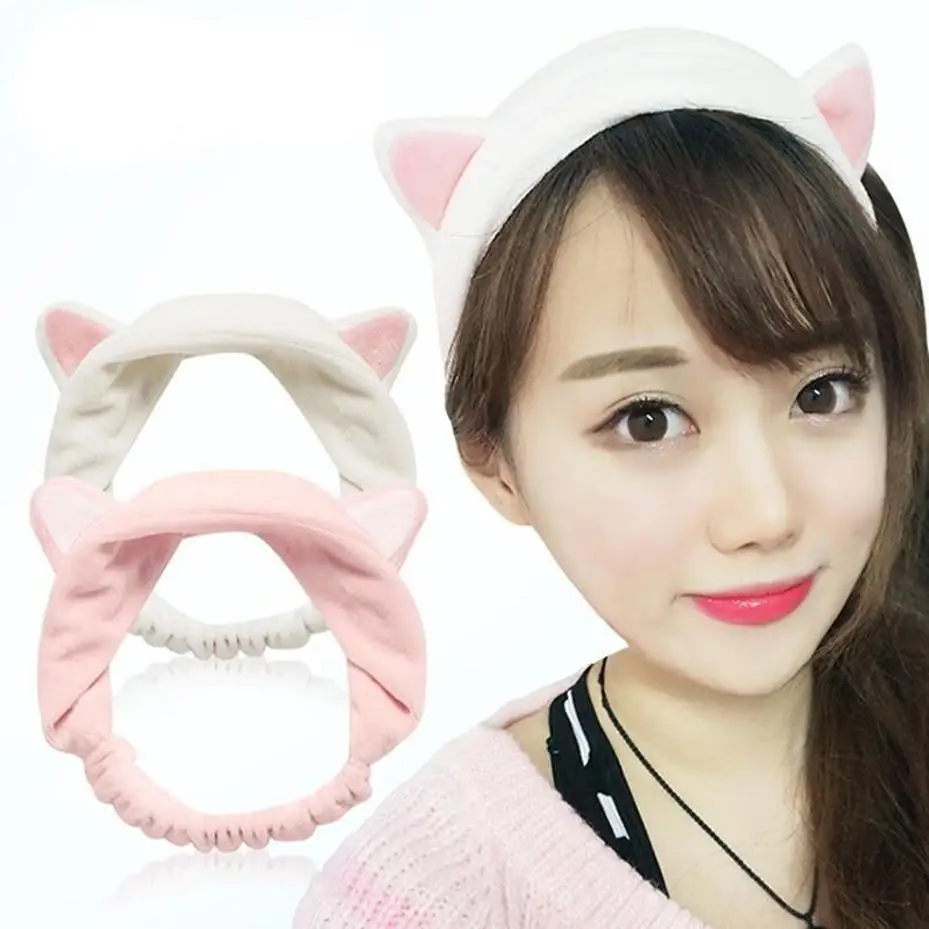 1 Pcs Hair Accessories Cat's Ears (Steamed Cat-ear Shaped Bread) Hair Band Wash Face Makeup Hair Band Accessories Bow
