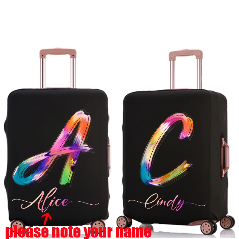 

Custom Your Name Travel Suitcase Protective Covers Thick Elastic Luggage Cover Protector for 18"-28"Baggage Travel Bag Case