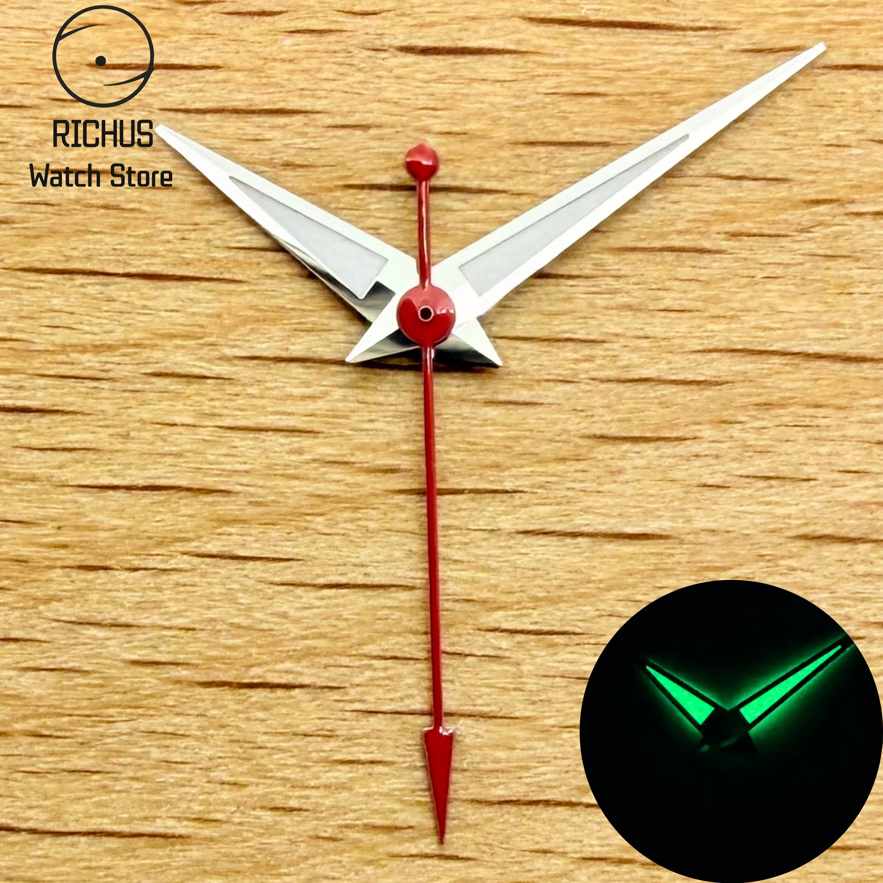 VH31 Silver Green Luminous Watch Hands for VH31 Quartz Sweep Second Movement Replacement Repair Pointer Accessories