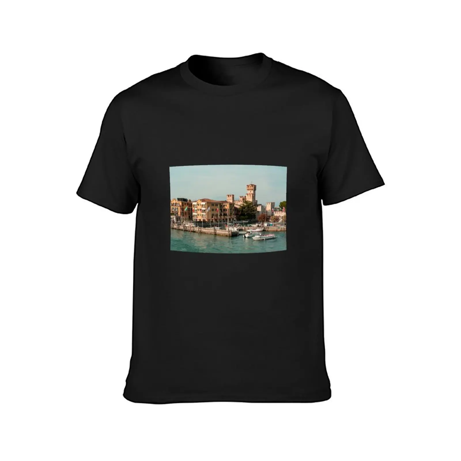 Sirmione Castle Seascape T-Shirt funnys new edition korean fashion mens big and tall t shirts