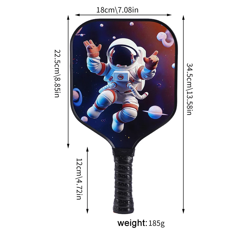 Kid's Pickleball Set (Ages 8-12) USAPA Approved Pickleball Paddle Fiber Glass astronaut  Anti Slip Sweat Absorb Grip Racket