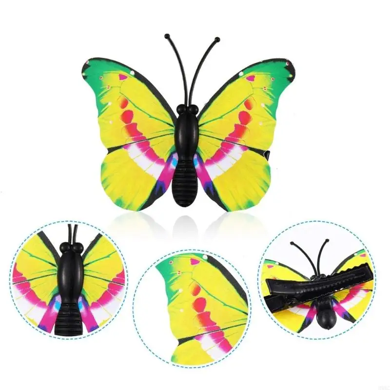 39BC 24pcs Butterfly Hair Clip Realistic Wing Design Side Barrettes for Women Girl