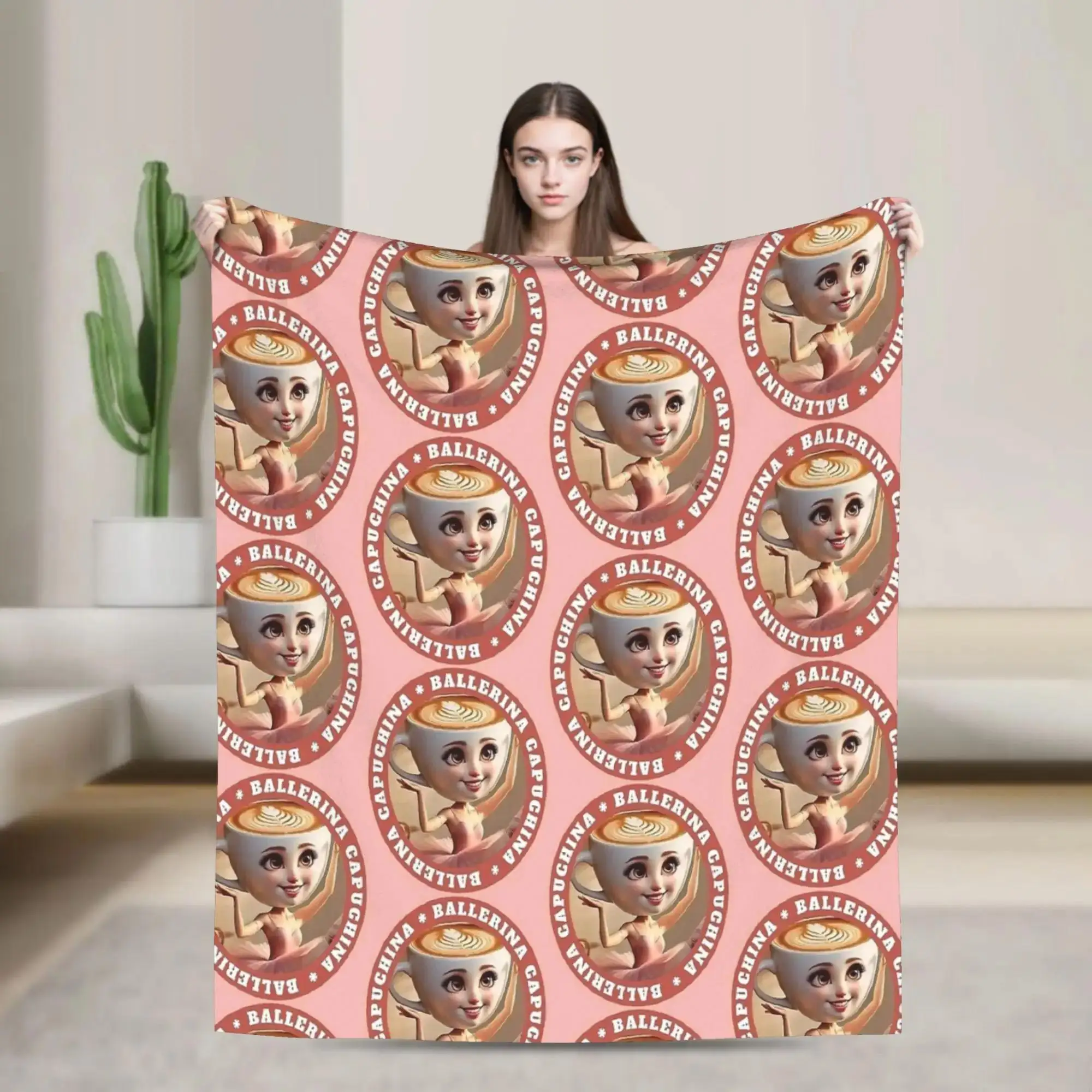 

Итальянское мемное одеяло «Брейнрот Капучина»: теплое, пушистое, плюшевое покрывало для детской спальни, мягкое фланелевое покрывало-плед