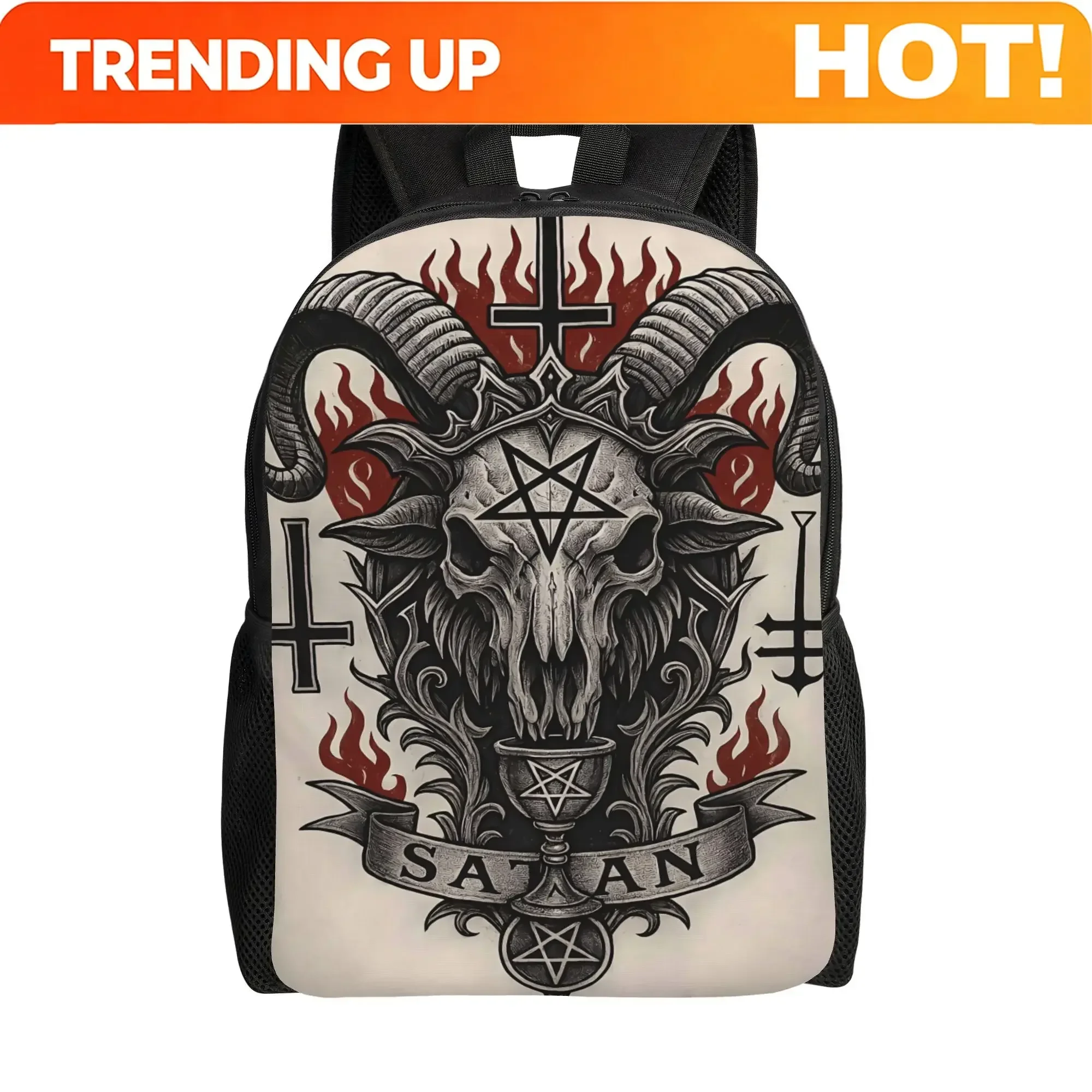 Custom Bag Satanic Baphomet Leviathan Cross High-capacity Backpack Fashionable And Versatile For Casual Sports Travel