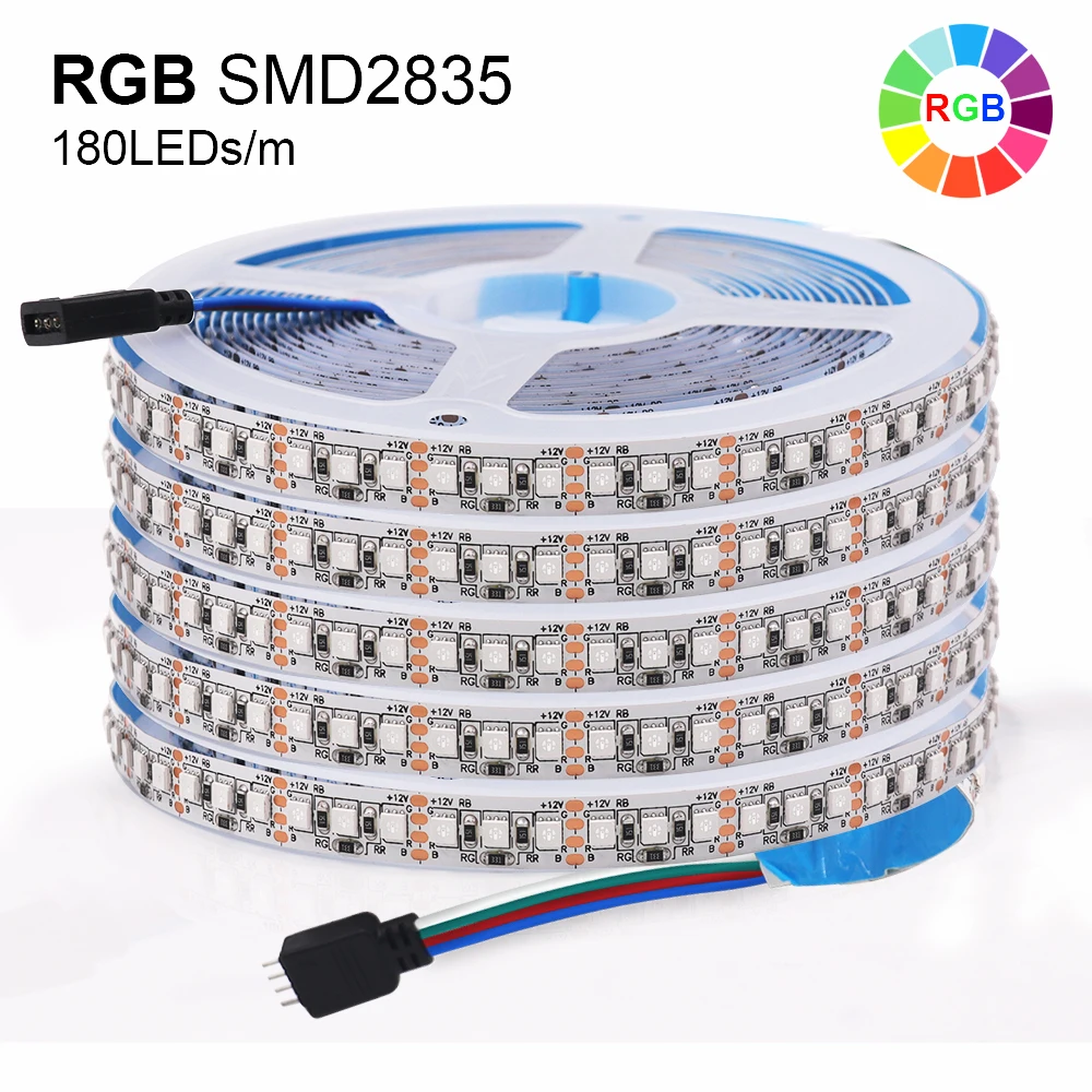 5M 3535 SMD 5mm 8mm 10mm PCB 60 LEDs 120 LEDs 180 LEDs RGB LED Strip Color Changeable 12V DC Flexible Tape Ribbon TV Backlights