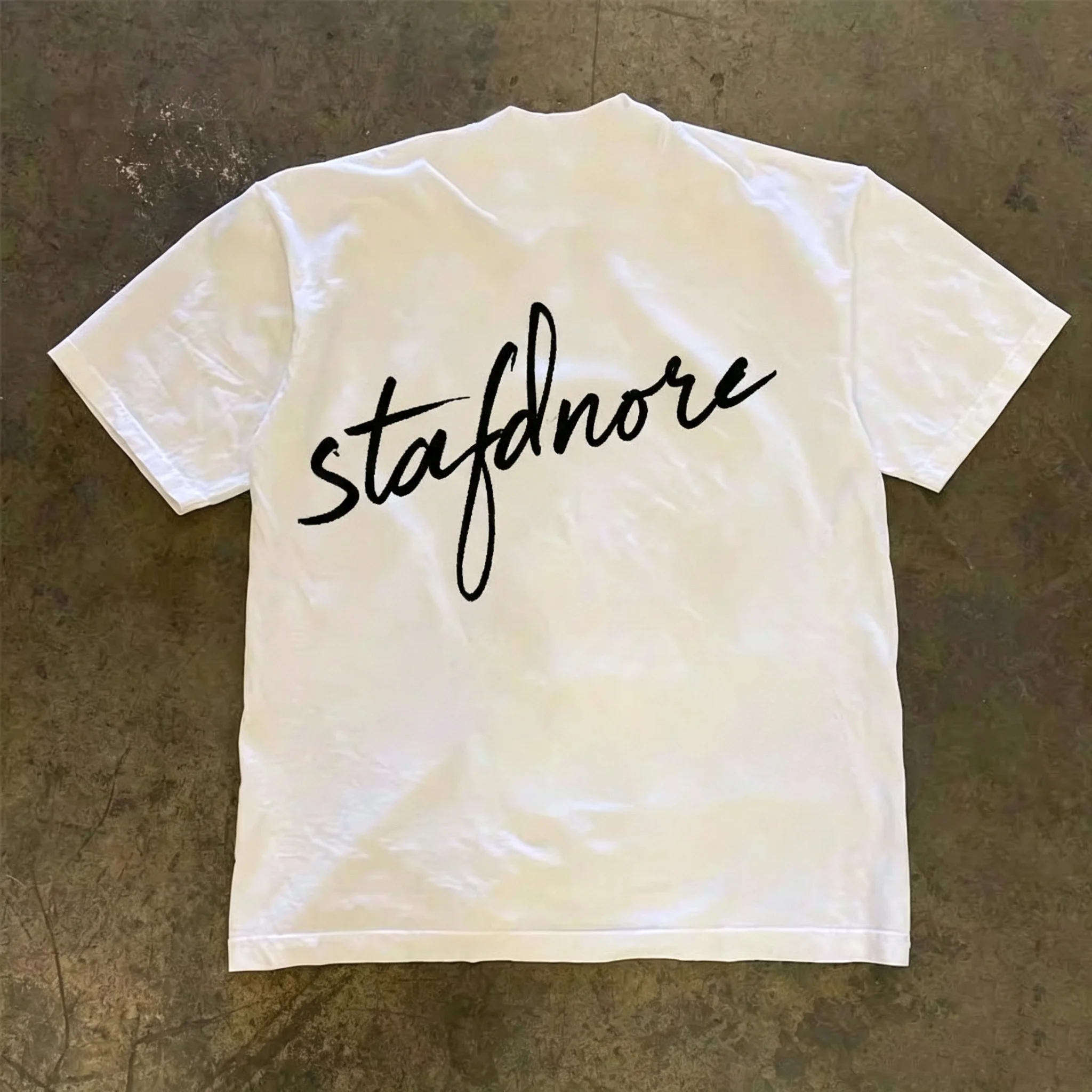 Pure Cotton Short Sleeve T-Shirt Unisex Loose Fit Breathable American Retro Style Heavyweight Couple's Tee by Little Chen Story
