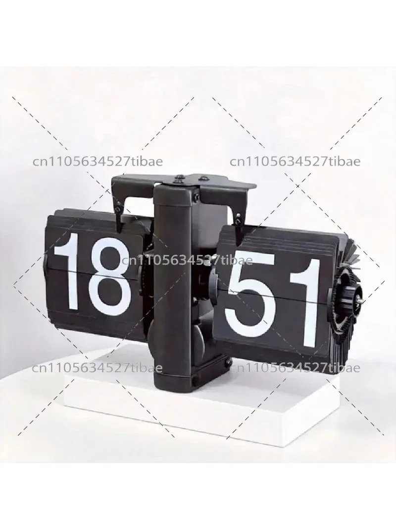 Retro Flip Clock Digital Table Clock Vintage Mechanical Auto Flip Clock for Home Room Cafe Desk Decor