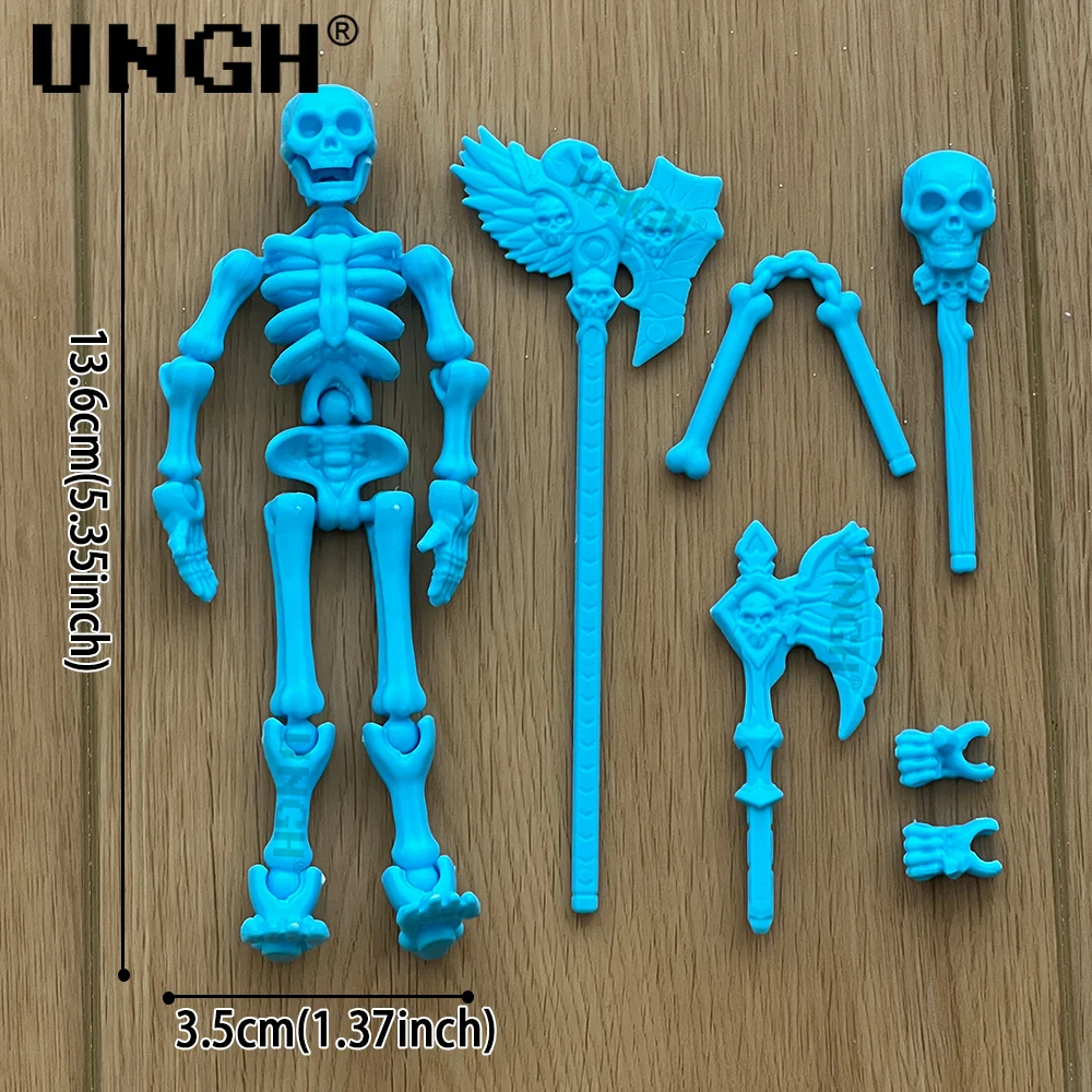 UNGH-figuras de Halloween para niños, modelo de marco de esqueleto de hueso, ensamblaje de bricolaje impreso en 3D, juguetes móviles de 13 cuerpos, regalos