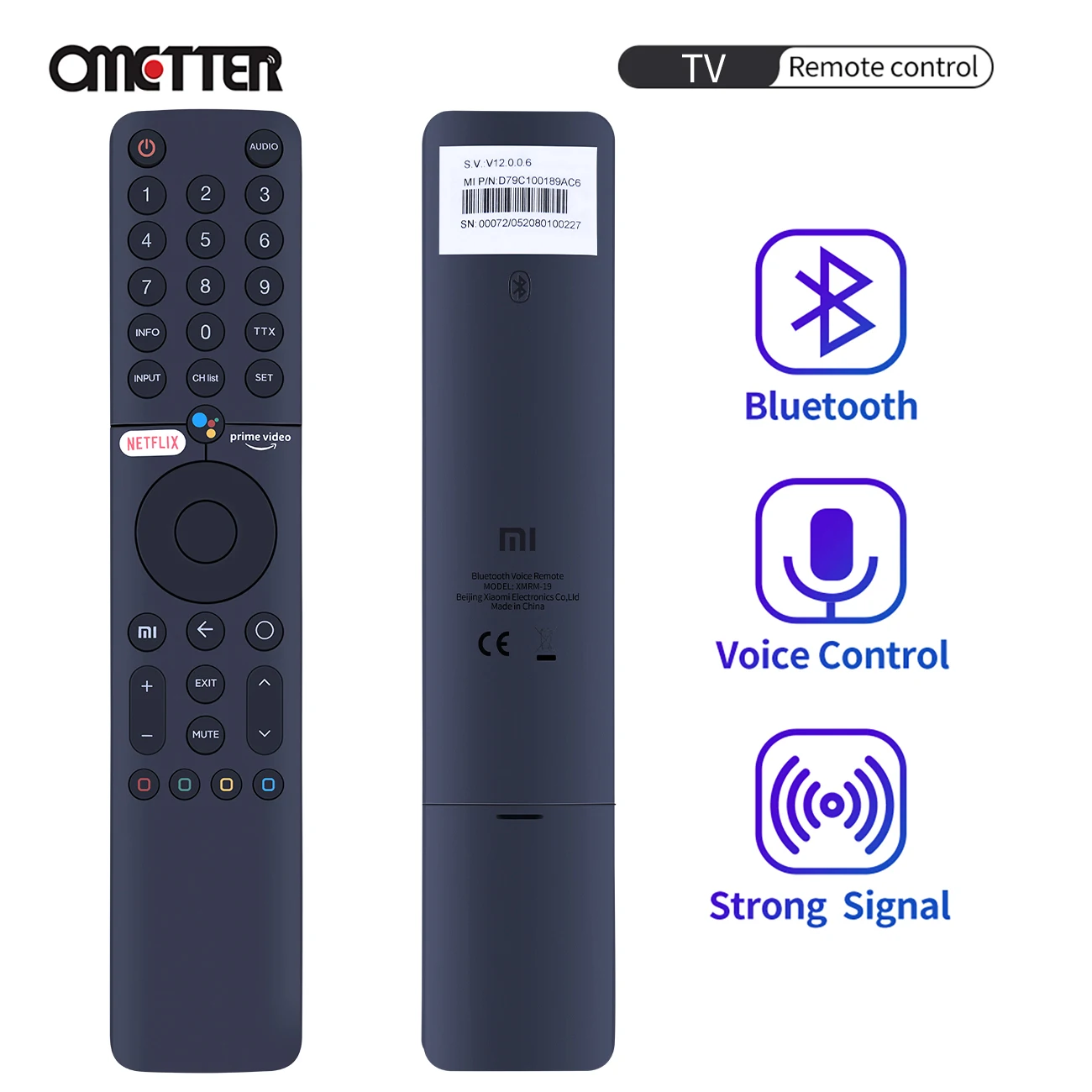 

New XMRM-19 360° Bluetooth Voice Remote Control For Xiaomi Android TV MI TV P1 32 43 55 MI TV Q1 75 L32M6-6AEU L75M6-ESG