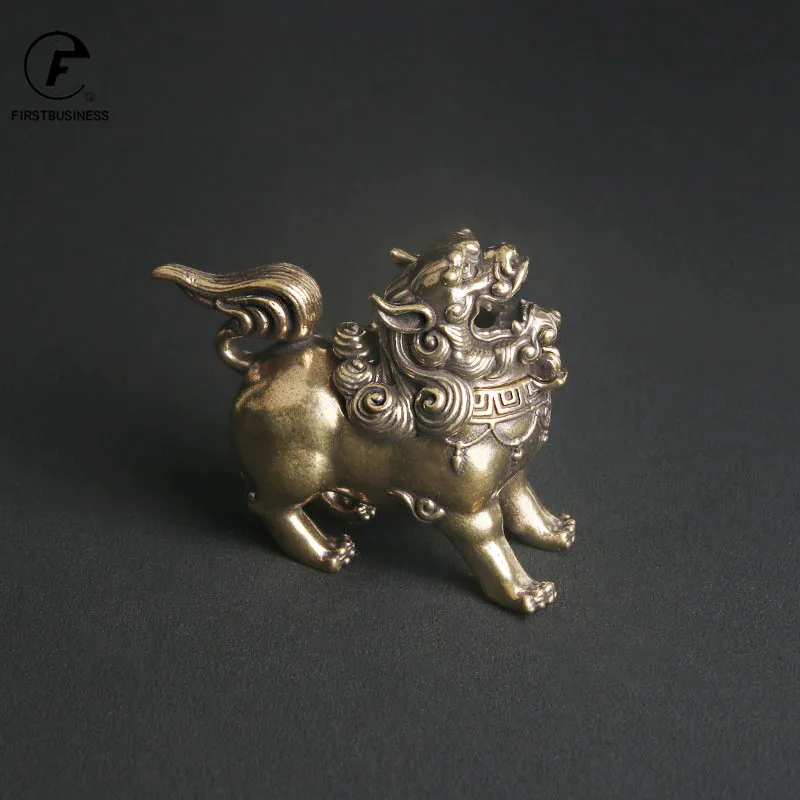 Vintage Copper Design Tibetan Style Mini Bronze Kirin Incense Burner Censer Craft Home Decors Living Yoga Kung Fu Room Ornaments