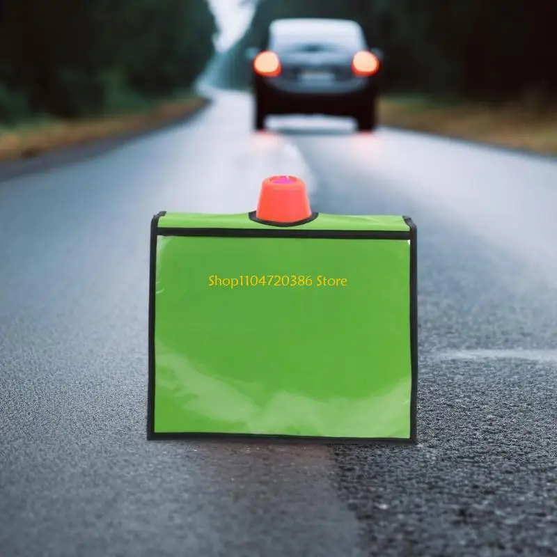 K0EA مخروط المرور غطاء للأكمام جيب قابل للفصل لـ 4 علامات ورقية متينة من قماش أكسفورد PVC تصميم مقاوم للطقس