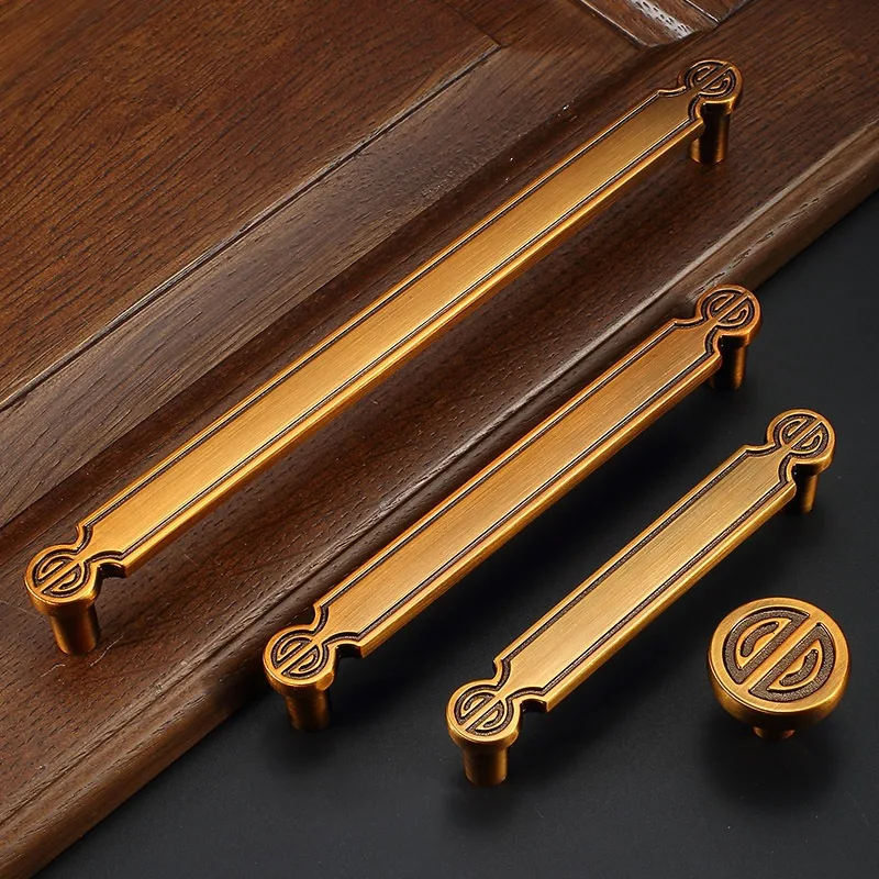 Modern Oriental Antique Brass Handles for Bedroom Wardrobe and Kitchen Cabinet Drawers