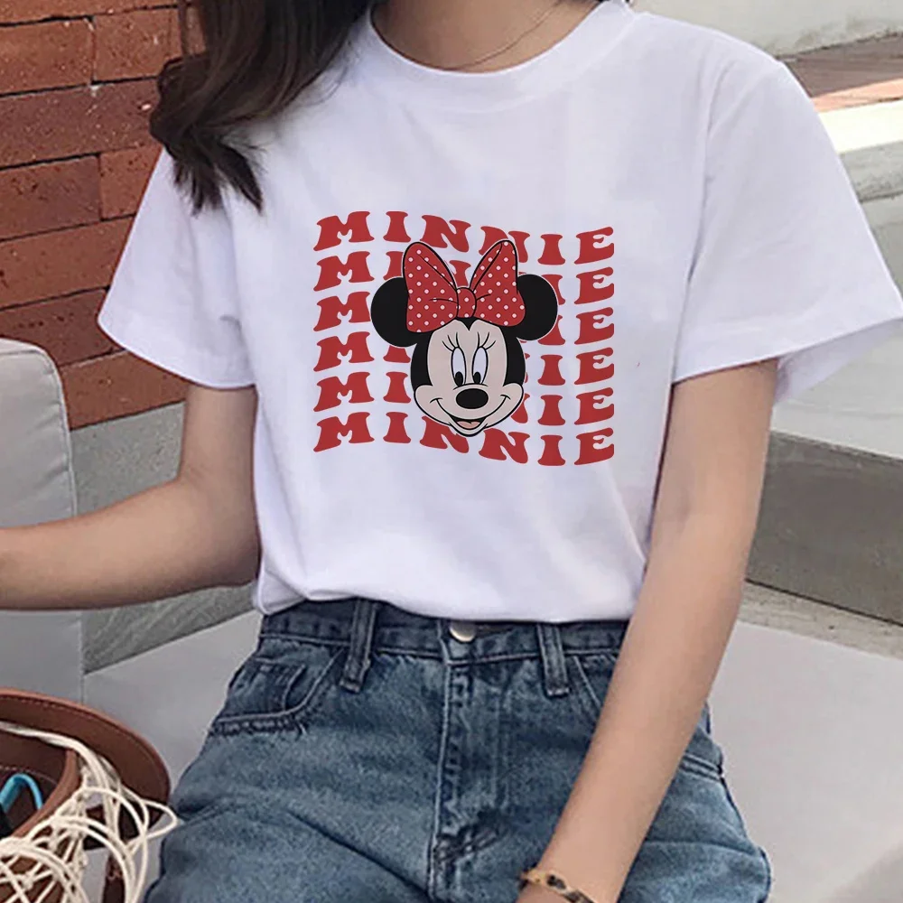 แฟชั่นการ์ตูน Mickey Mouse Donald Duck T เสื้อผู้หญิงฤดูร้อนสบายๆเสื้อสีขาวเสื้อยืดหญิง Harajuku Tshirts