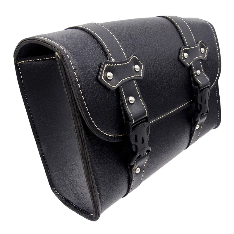 

Мотоциклетный ящик для хранения инструментов из искусственной кожи в стиле ретро, черная боковая седельная сумка для мотоцикла для Honda Sportster 1200,