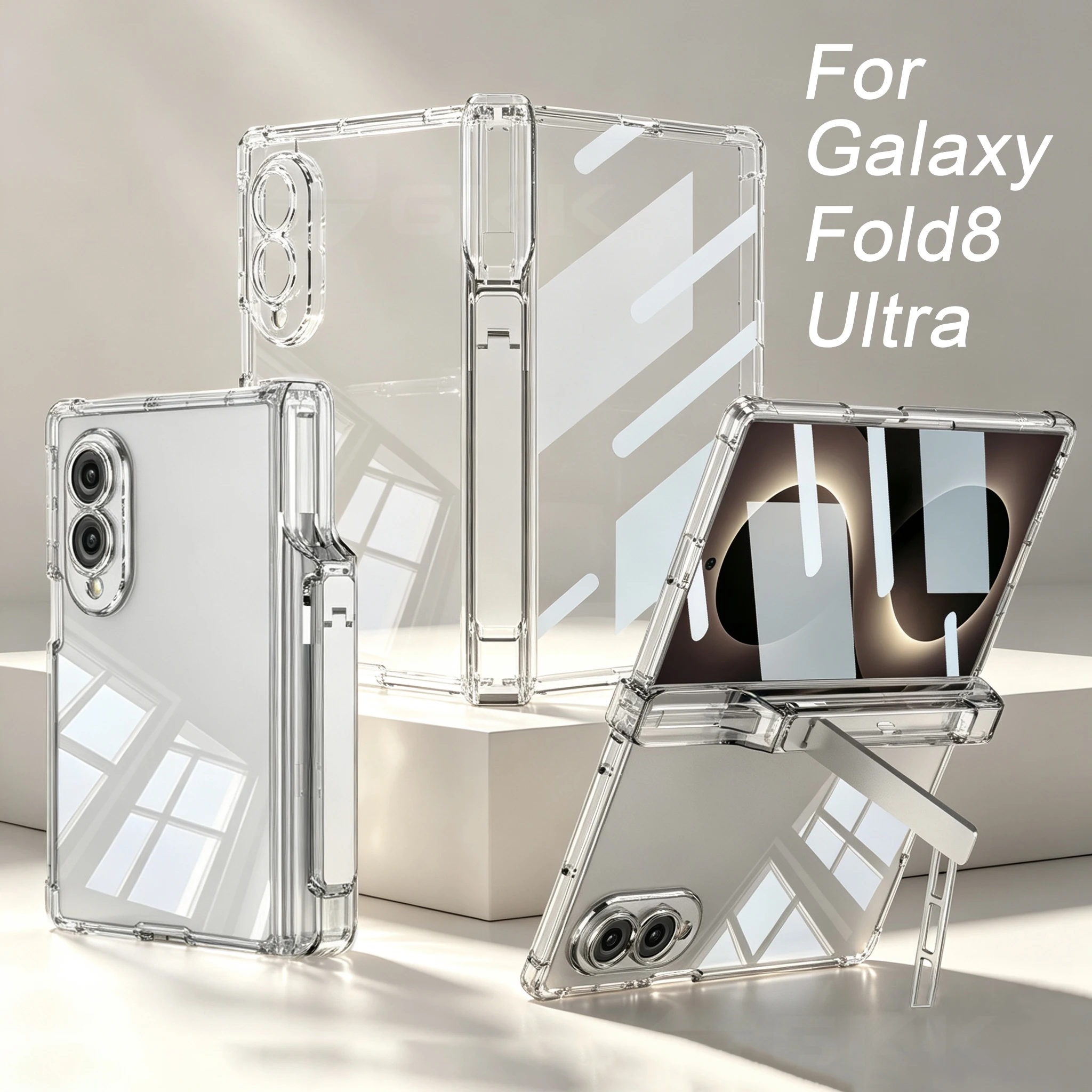 Airbag All-included Hinge Pen Holder Case For Samsung Galaxy Z Fold 8 Ultra Screen Glass Plastic Cover For Galaxy Z Fold7 Case