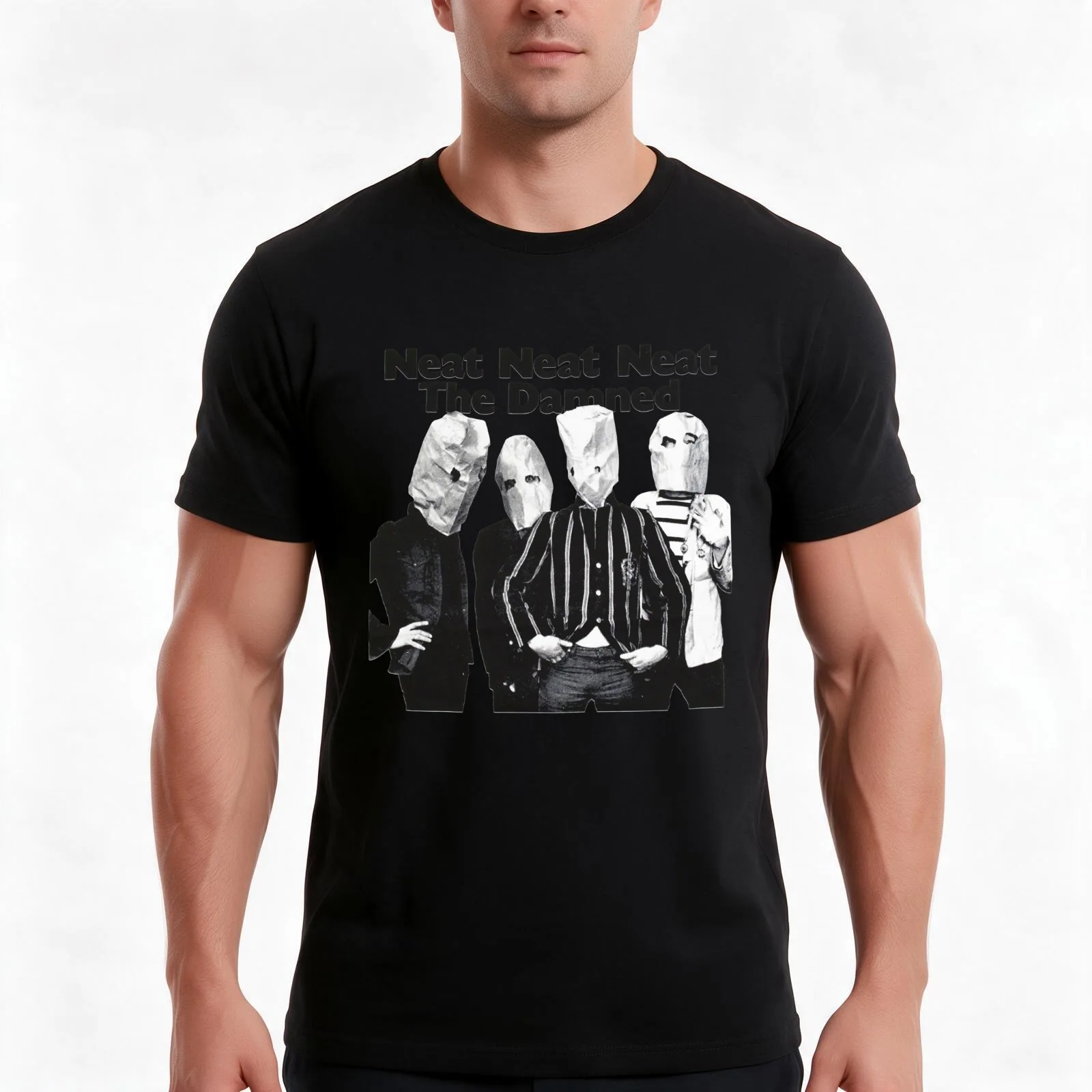 DISCONTINUED! The Damned Neat Neat Neat T-Shirt, Summer Casual Cotton Tee, Oversized Streetwear Tops, Vintage Graphic Print