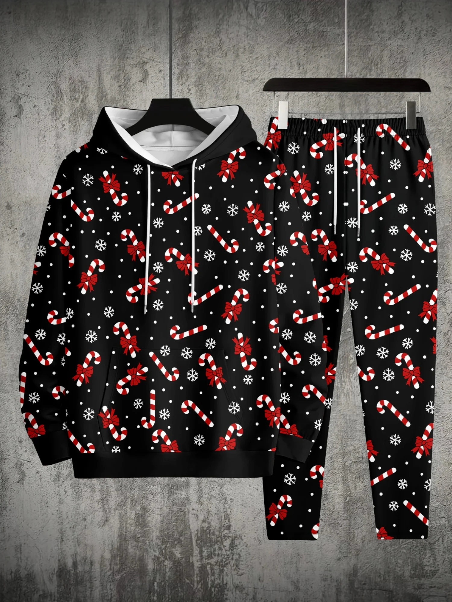 

Autumn And Winter Men Hoodie Set Men Christmas Printed Pattern Hoodie Set Street Sports Hoodie Sets Quick Drying Hoodie Sets