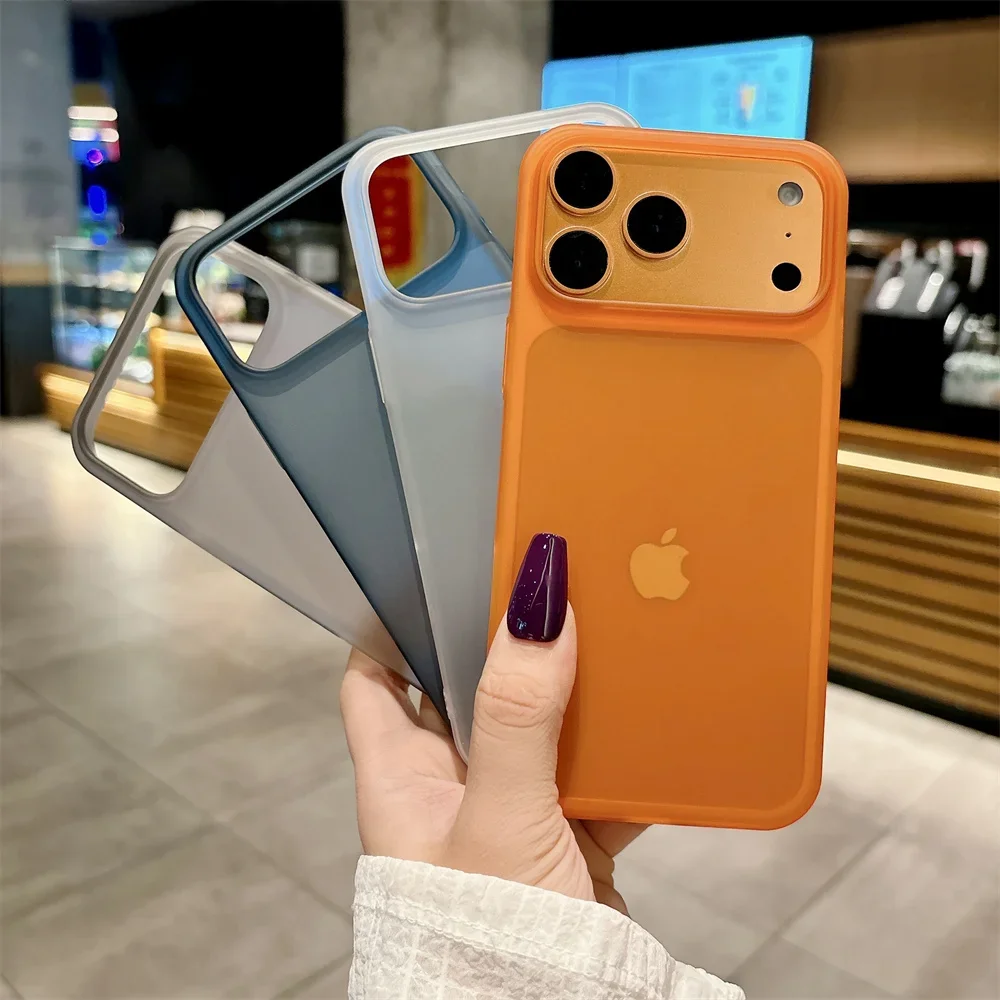 Luxury Translucent Matte Slim Phone Case For iPhone 17 16 15 14 13 Pro Max Shockproof Armor Frosted Ultra Thin Protection Cover