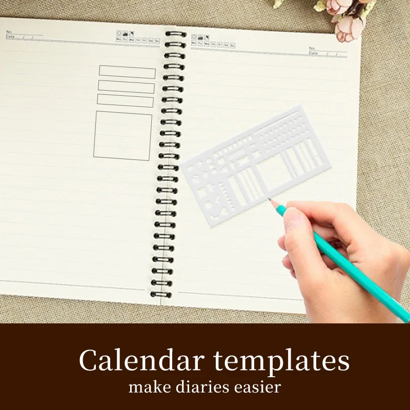 1Pcs Handmade Ledger Plan Calendar Template Transparent Ruler Painting Books Creative Aids Safe Material Portable