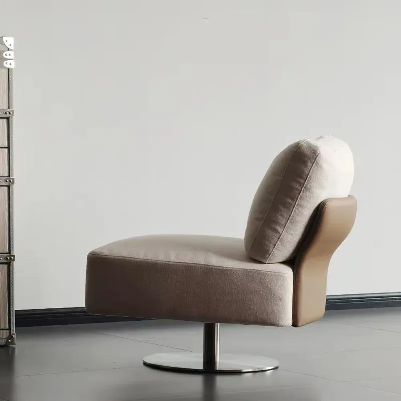 Italian Light Luxury Modern Solid Wood Fabric Casual Sofa Chair for Apartment Living Room Hotel Bedroom High End Single Chair