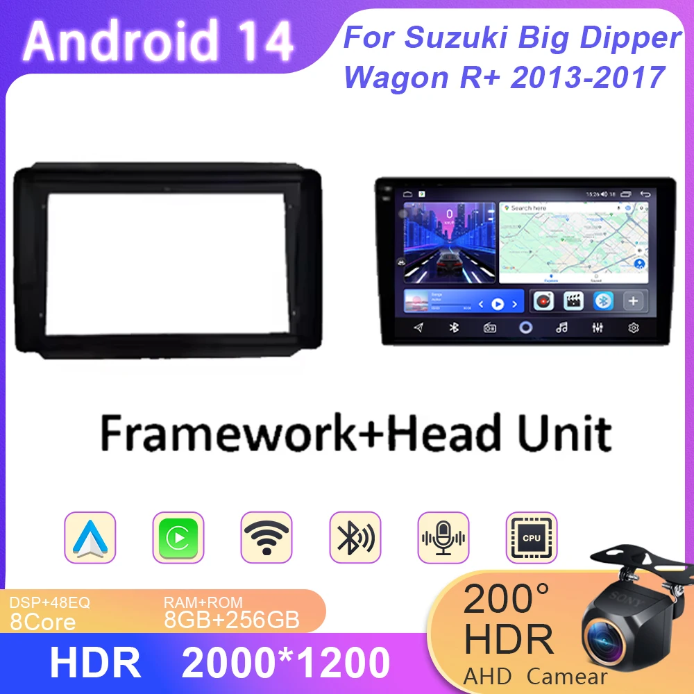 

For Suzuki Big Dipper Wagon R+ 2013-2017 Android Auto Car Radio Multimedia Video Player GPS Navigation Carplay QLED BT WIFI DVD