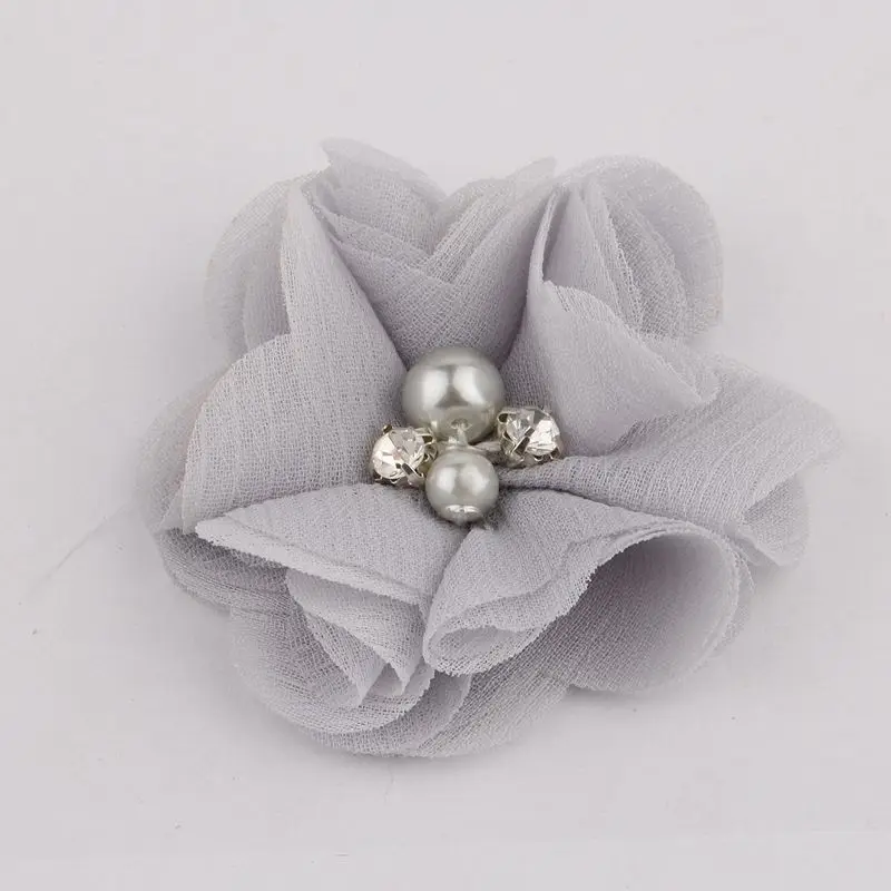 10 peças 2 "35 cores mini flor de tecido chiffon para convite de casamento flores artificiais para decoração de vestido