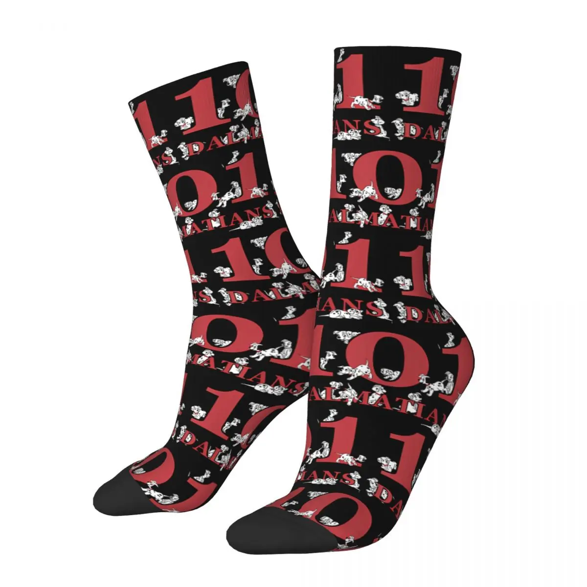 Happy Funny 101 Dalmatians Puppy Men's Socks Vintage Harajuku One Hundred and One Dalmatians Hip Hop Novelty Seamless Crew Crazy